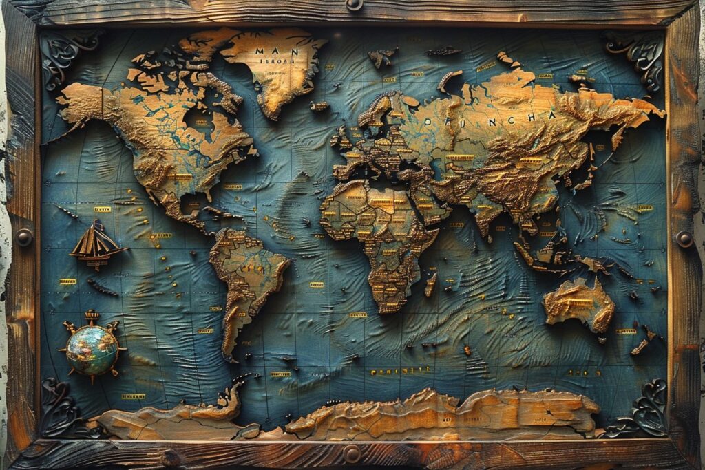 Personnalisez votre intérieur avec une carte du monde en bois unique