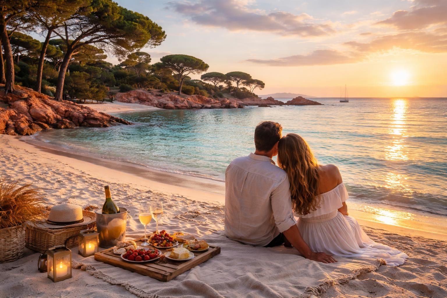 offrez un séjour romantique inoubliable à palombaggia, en corse, avec une vue imprenable sur la mer méditerranée. le cadeau parfait pour des moments d'amour et de détente.