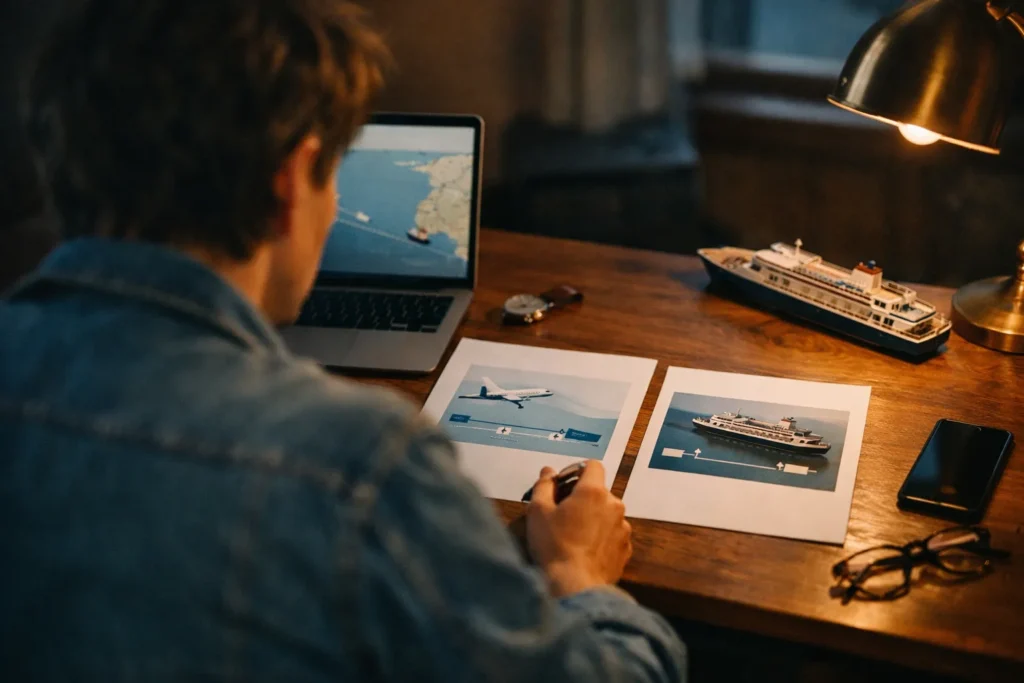 La traversée maritime se compare en durée porte à porte